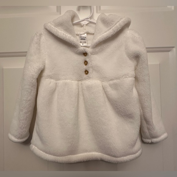 Carter’s White Soft Fleece Hooded Pullover | 24M - Picture 7 of 7